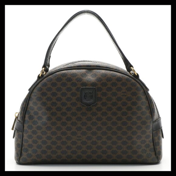 Celine Brown & Black Macadam Top Handle Bag - Gorgeous, Rare Colorway - Picture 1 of 11